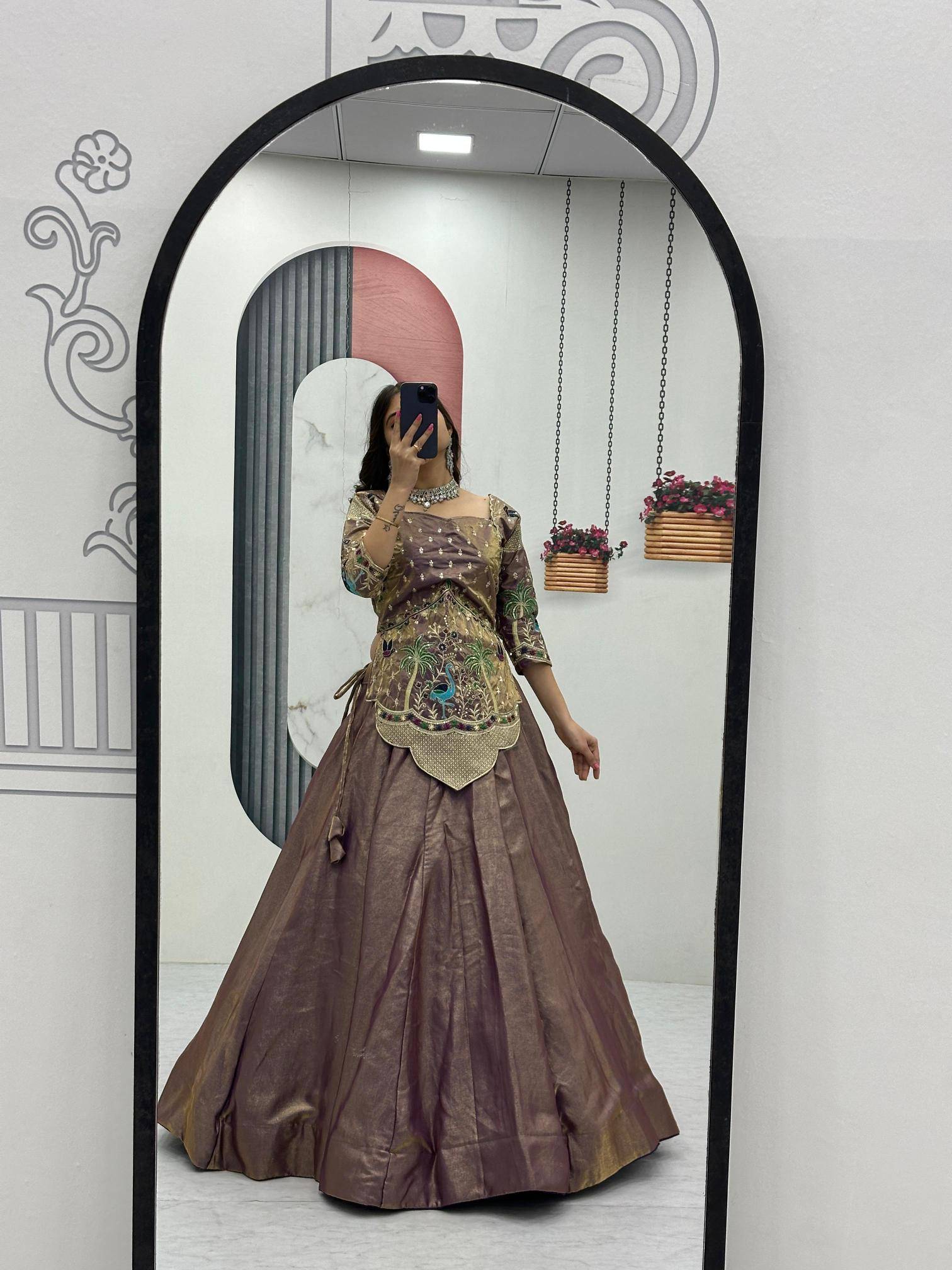 Tapi 312 silk satin Purple Fancy lehenga choli